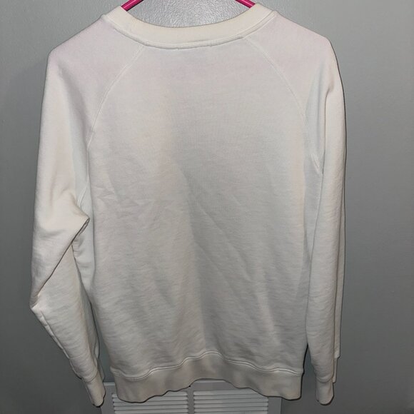 MAISON KITSUNE White and Orange Spot Design Crewneck Sweater - Size Medium - Picture 2 of 4